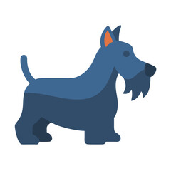 Flat vector illustration of a Scottish Terrier dog breed