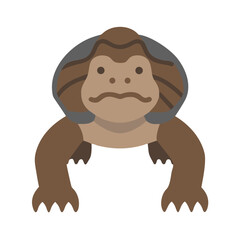 Flat Illustration of a Komodo Dragon on Black Background