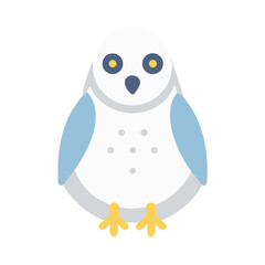 Vector illustration of a snowy owl on black background