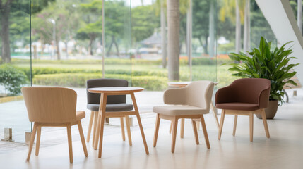 Fototapeta premium bright and airy minimalistic interior design featuring stylish furniture pieces