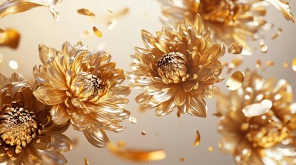 Gold flowers in motion (1)