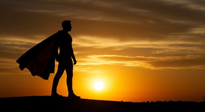 Heroic Dad Silhouette with Cape