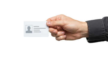 Isolated Hand Holding Identity Card
