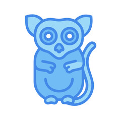 Minimalist blue tarsier illustration on solid black background image