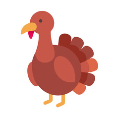 Stylized turkey illustration against black background, festive Thanksgiving icon