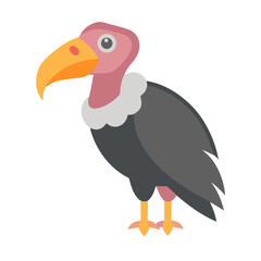 Obraz premium Cartoon vulture illustration against black background in flat design