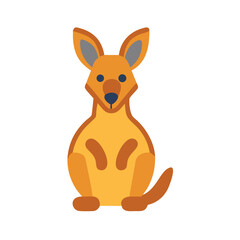 Cartoon Kangaroo Illustration in Flat Design Style Centered