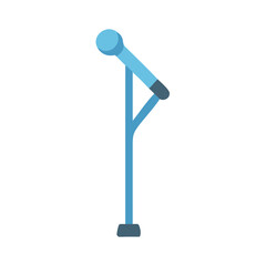 Light blue crutch, simple clean graphic on black background