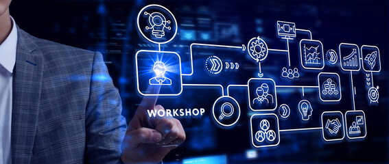 Business, Technology, Internet and network concept. Webinar e-learning. Training concept.