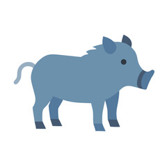 Stylized boar vector illustration isolated on black background