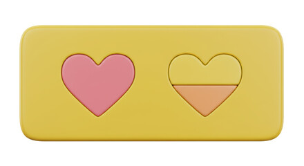 Isolated Like and Dislike Hearts Button