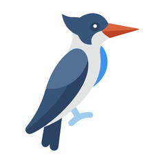 Isolated illustration of a cute stylized blue bird
