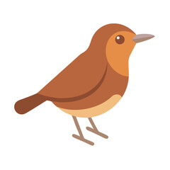 Simple flat illustration of a brown bird on black