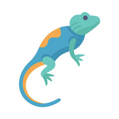 Illustration of a blue lizard against a black background