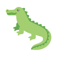 Simple Flat Crocodile Illustration on Black Background Stock Image