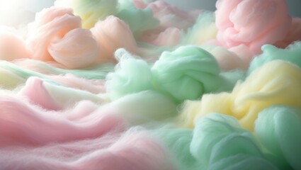 Bright cotton candy in soft shades for a background effect. selective focus.