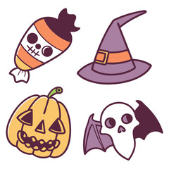 set of halloween elements