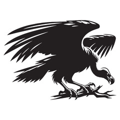 Minimal Vulture silhouette with striking clarity – Vulture illustration – Minimalist Vulture vector – Bird silhouette

