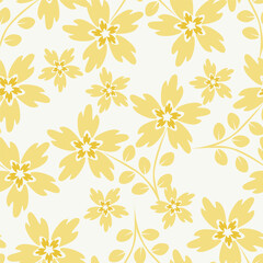 Beautiful seamless floral pattern . Flower vector illustration. Field of flowers
