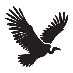Majestic Hover Vulture silhouette – Vulture illustration – Minimalist Vulture vector – Bird silhouette

