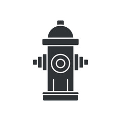 Simple Black and White Fire Hydrant Icon Illustration for Safety Signage and Emergency Preparedness