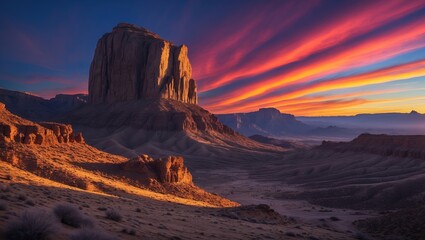 Naklejka premium National Park with Sunset over Mountains