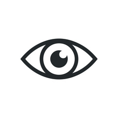 Simple Black and White Eye Icon Graphic Design Element for Website or App