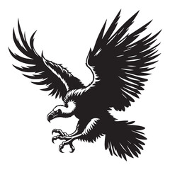 Precision Wing Vulture silhouette in motion – Vulture illustration – Minimalist Vulture vector – Bird silhouette


