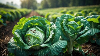 Obraz premium Symptoms of Plant Disease: Leaf and Head Rot in Vegetables