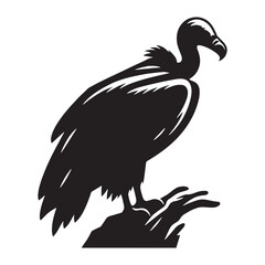 Scavenger’s Flight Vulture silhouette – Vulture illustration – Minimalist Vulture vector – Bird silhouette

