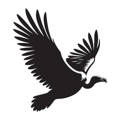 Vulture silhouette with regal confidence – Vulture illustration – Minimalist Vulture vector – Bird silhouette

