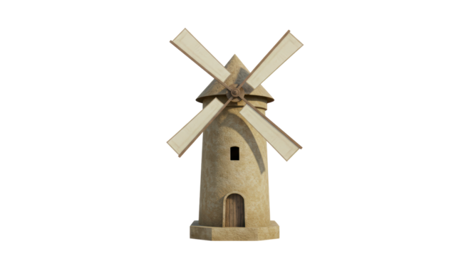 Isolated old windmill