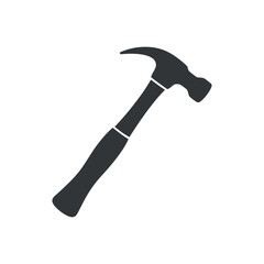 Simple Black Hammer Icon Graphic Design Element for Construction Repair and DIY Projects