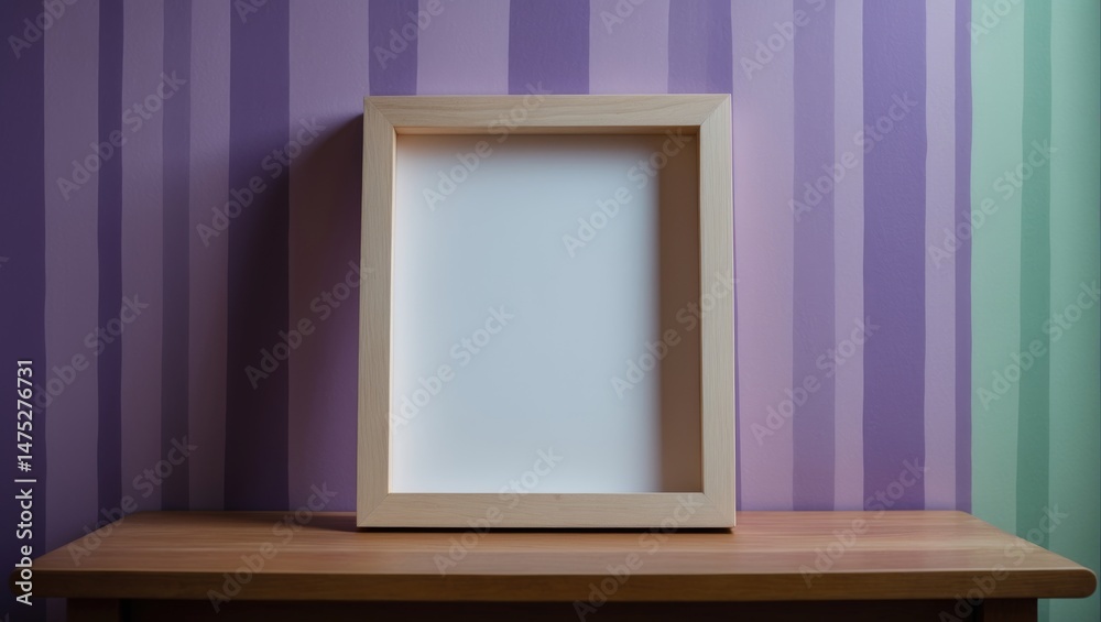 Poster unfilled picture frame on patterned surface