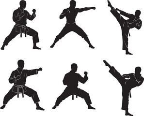 Martial Arts Silhouette vector illustration