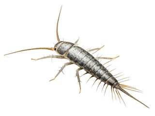 Silverfish animal PNG, silverfish insect PNG, bug PNG, household pest PNG, transparent background image