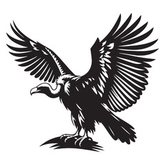 Circling Vulture silhouette with intent – Vulture illustration – Minimalist Vulture vector – Bird silhouette

