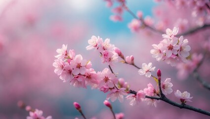 Adorable sakura petals and blooms wallpaper featuring soft focus
