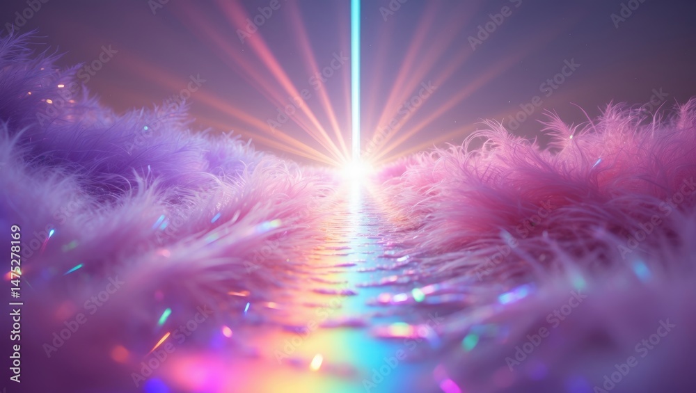 Poster abstract background featuring colored holographic gradient blur and light leaks - photo overlay for 