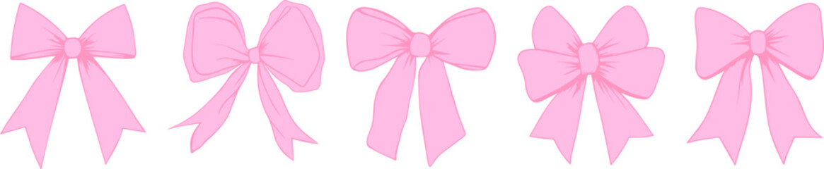 Vintage bow and ribbon frame set with a romantic, coquette touch, perfect for Valentine's Day cards, wedding invites, girly designs, feminine scrapbooking and trendy Y2K elements.