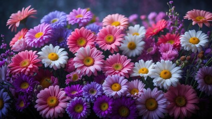 Fototapeta premium Lively flower pattern background