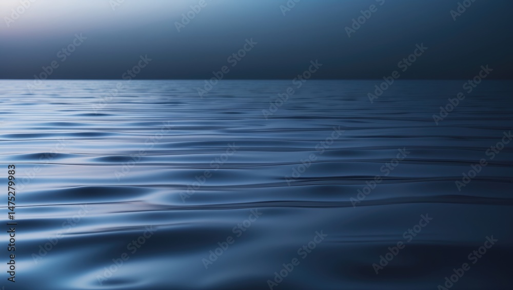 Poster Deep blue sea abstract backdrop with wave patterns