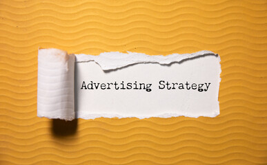 advertising  strategy text and business concept
