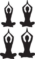 Fototapeta premium Woman Stretching Yoga Silhouette vector illustration