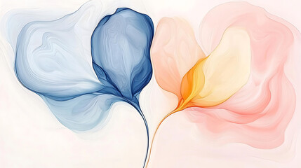 Abstract Floral Art with Pastel Hues.