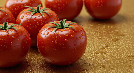 Juicy ripe tomatoes glistening perfection a vibrant burst of flavor for your culinary creations