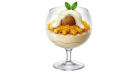 Isolated Dessert in Glass Cup