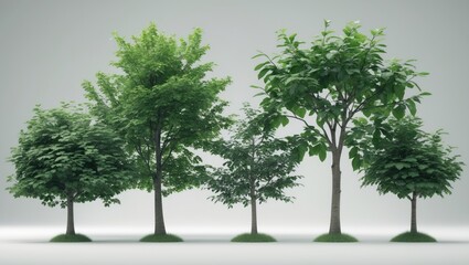 Obraz premium Tree collection isolated on a white surface