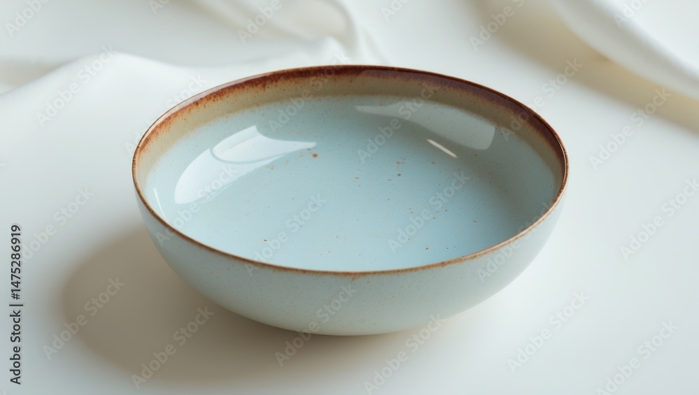 Poster empty bowl seen from above, isolated on a background