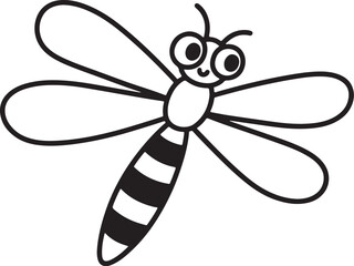 dragonfly on white background silhouette 